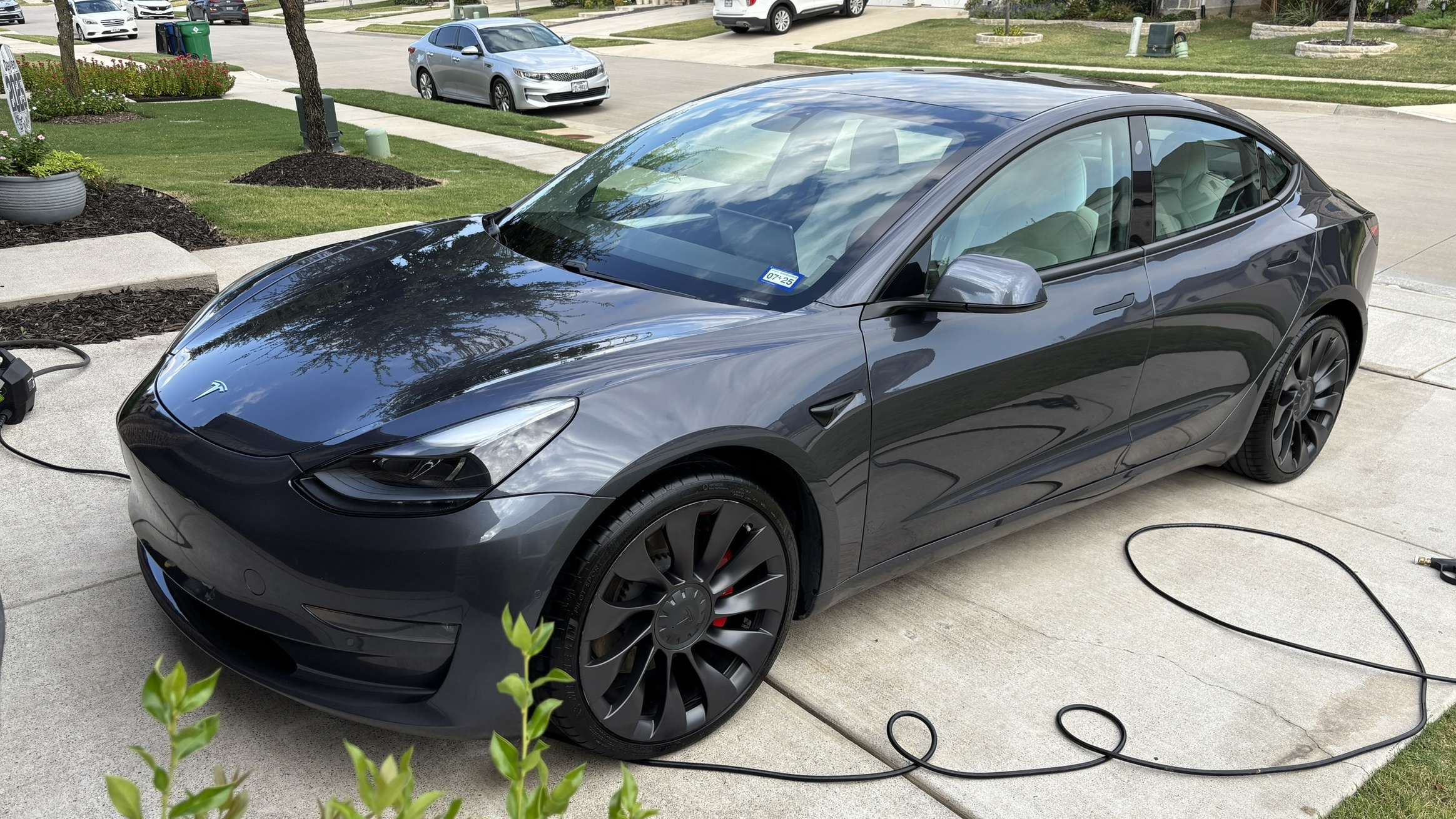Car paint AFTER polishing showing mirror reflection